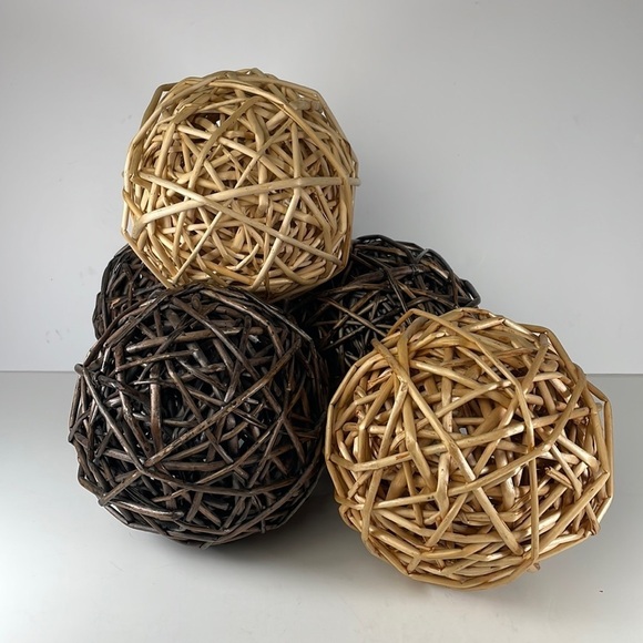 5 Large Rattan Wicker Decorative Balls Spheres - Picture 6 of 10